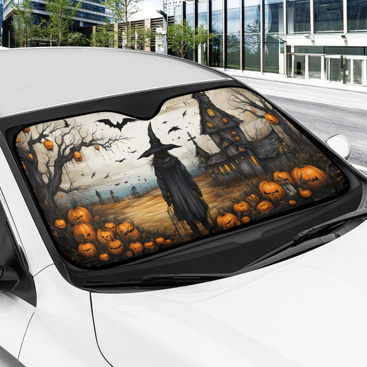 Witch Halloween Gothic Car Sun Shade