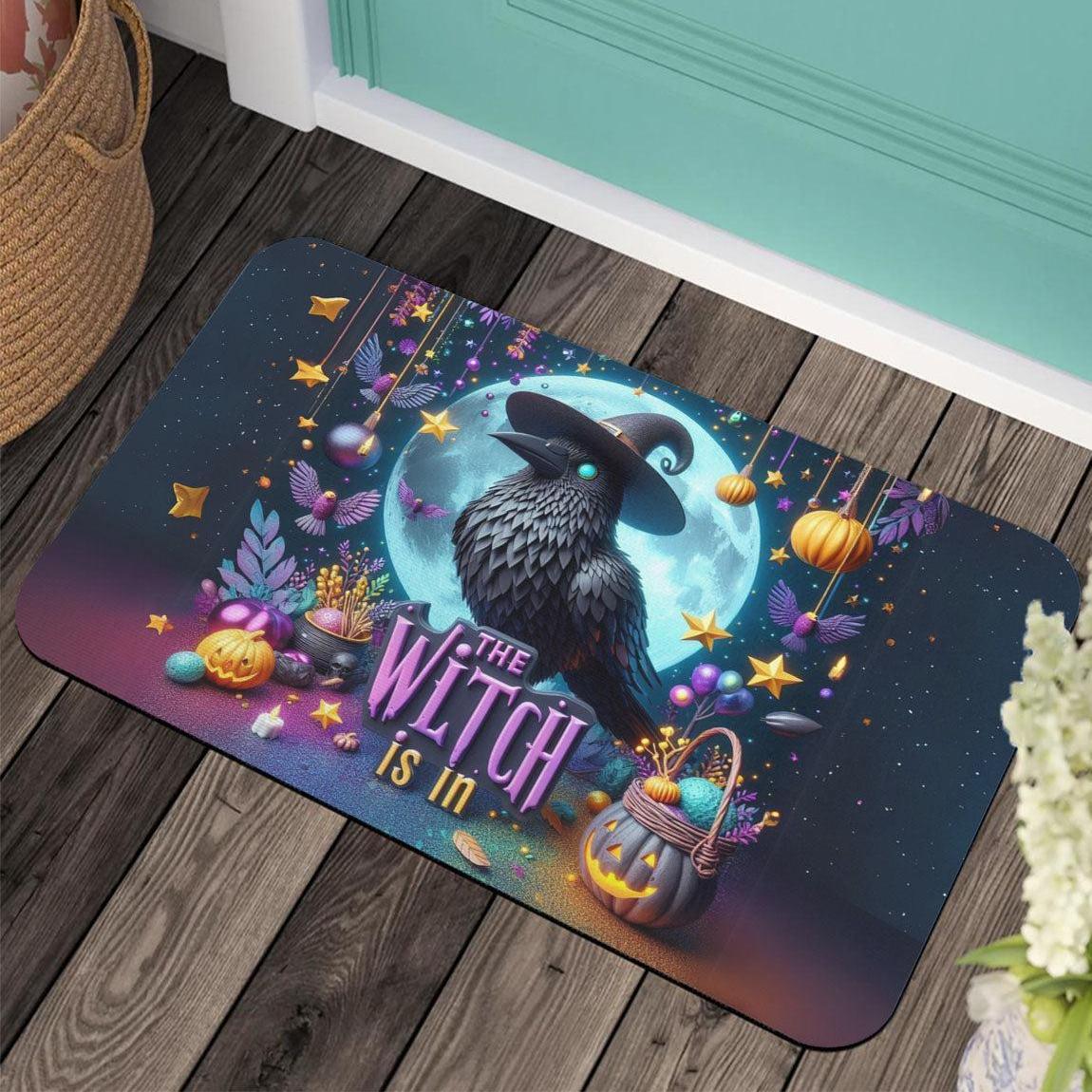 Witchy Raven Doormat Gothic Crow Doormat for Halloween-MoonChildWorld