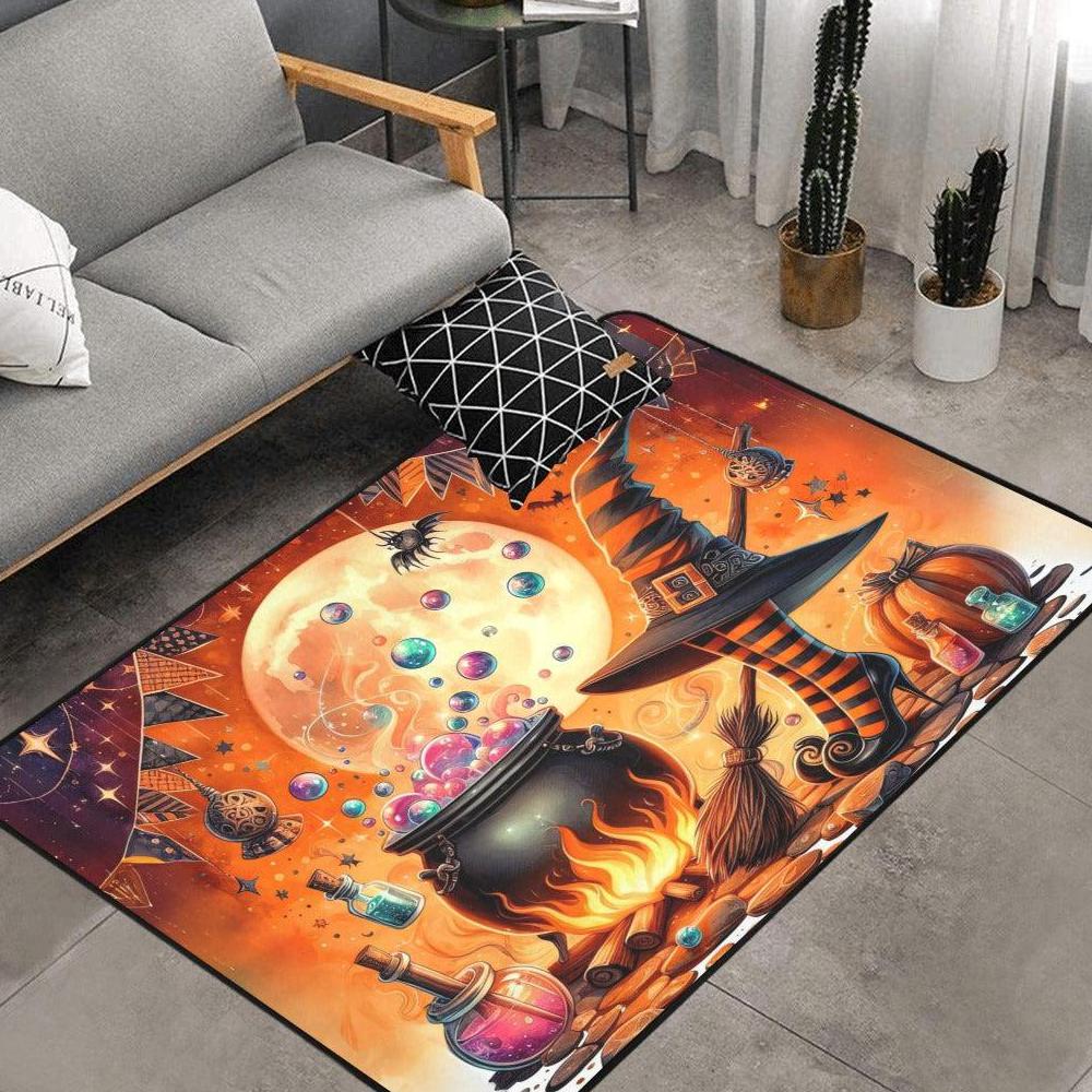 Witch Cauldron Area Rug Witchy Carpet for Halloween-MoonChildWorld