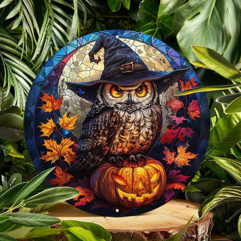 Kitsch cheapest owl vintage style Halloween wreath