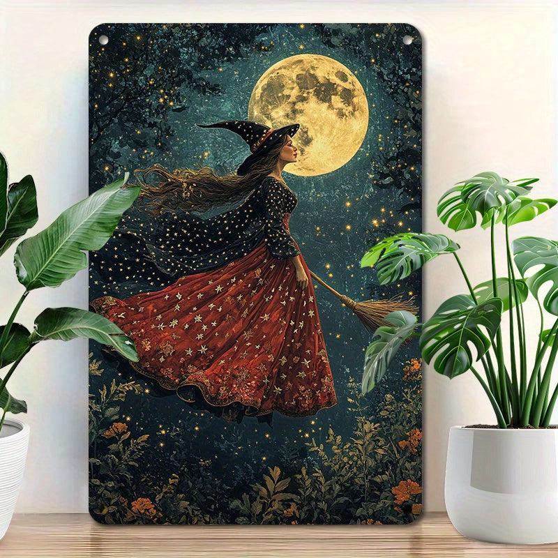 Witchy Wall Art Gothic Witch Metal Sign for Halloween, Christmas-MoonChildWorld