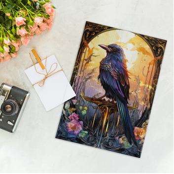Gothic Halloween Wood Print Witchy Tarot Card Art