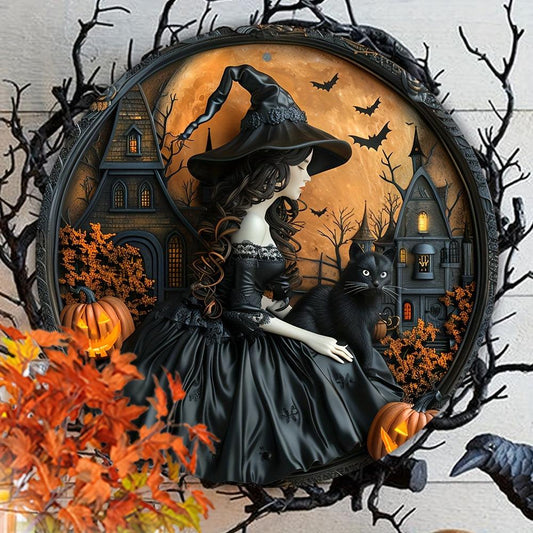 Halloween Gothic Witch Metal Sign Spooky Home Decor Gothic Metal Wall Art-MoonChildWorld