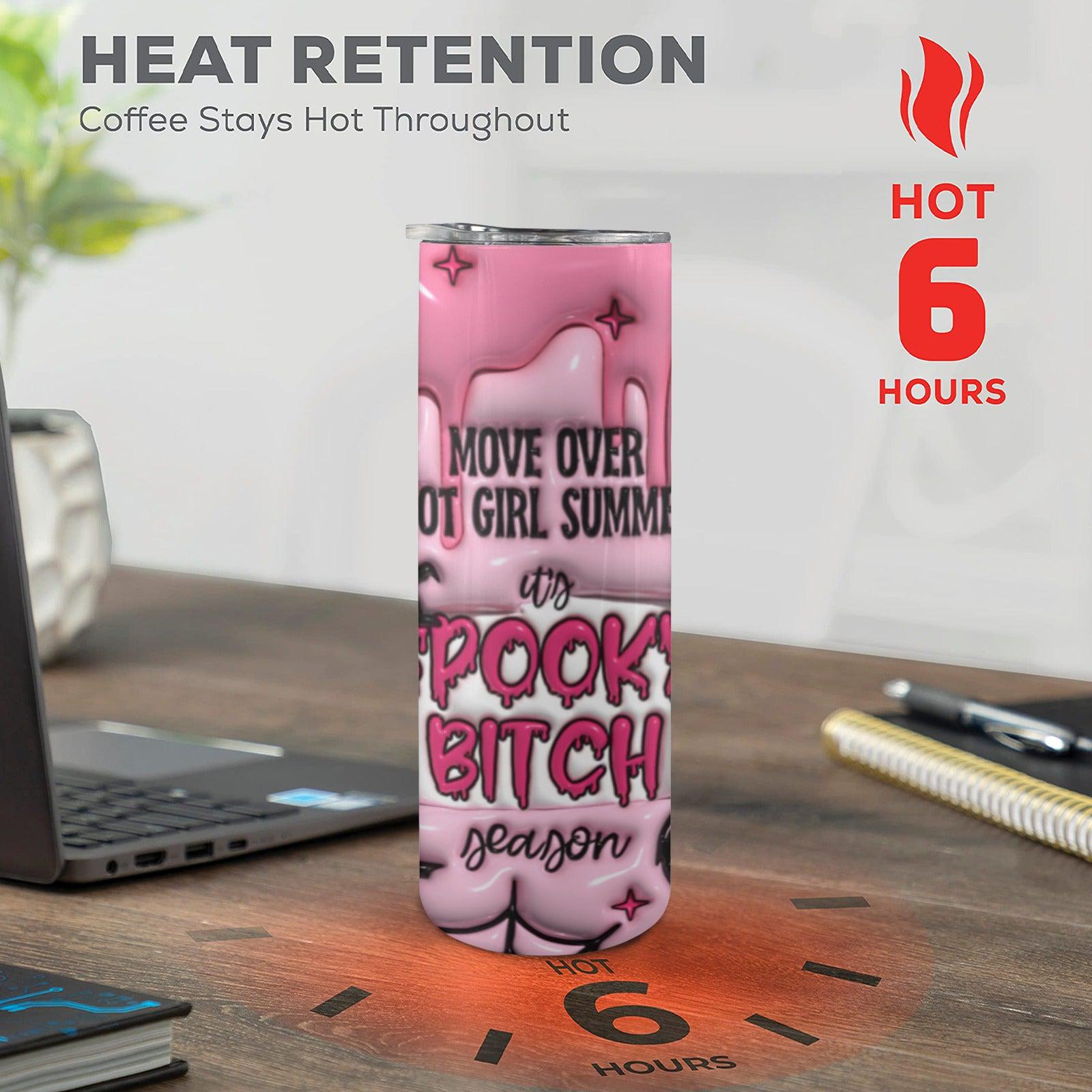 Spooky B*tch Witchy Skinny Tumbler with Lid and Straw-MoonChildWorld