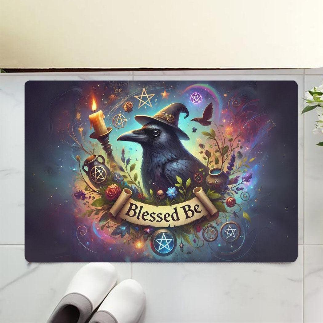 Witchy Raven Doormat Gothic Crow Doormat for Halloween-MoonChildWorld