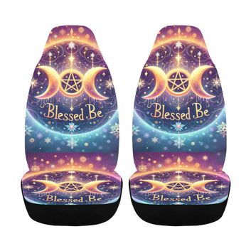Pentacle Triple Moon Wicca Car Seat Covers-MoonChildWorld