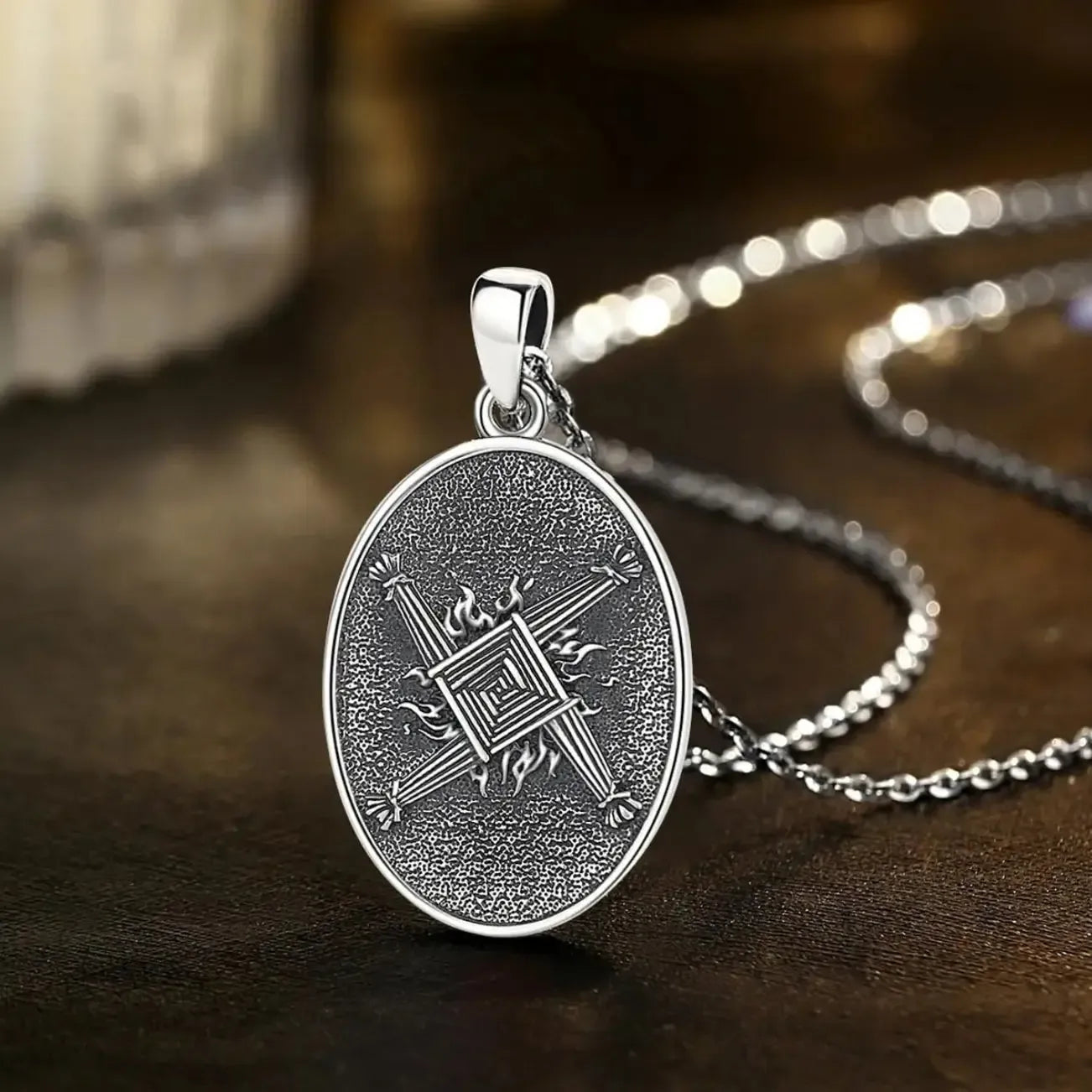 Brigid's cross necklace – pendant size and scale reference