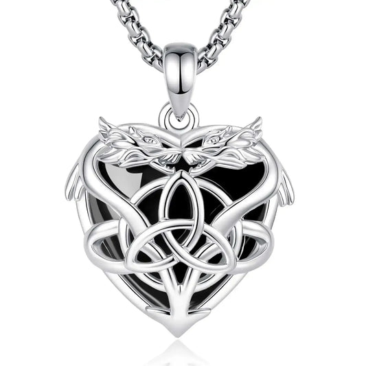 Trinity knot dragon necklace – pendant size and scale reference