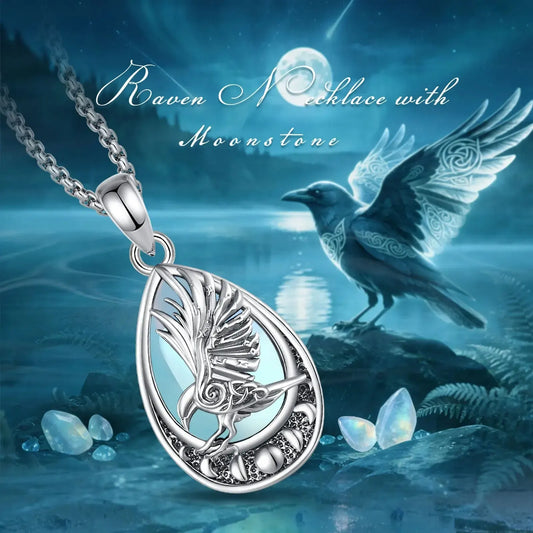 Viking moon phase rune pendant sterling silver โ Norse mythology Wiccan spiritual amulet necklace
