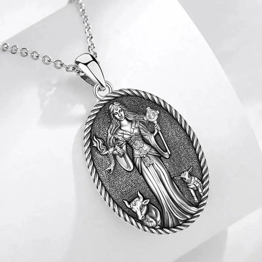 925 Sterling Silver Brigid Goddess Pendant Necklace Celtic Goddess Wicca Pagan Jewelry-MoonChildWorld