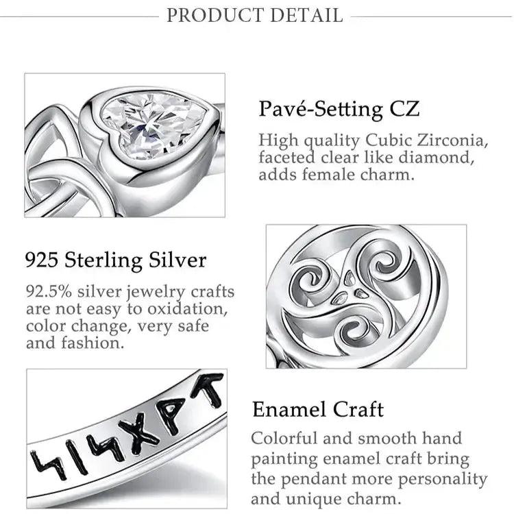 925 Sterling Silver Witch Celtic Knot Triskelion Viking Runes Ring Wicca Pagan Jewelry-MoonChildWorld