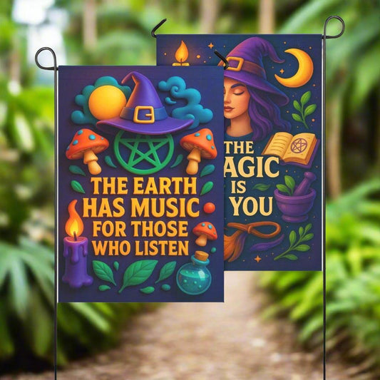 A Witch's Realm Wicca Garden Flag & House Flag for Wiccan Pagan Home Decor-MoonChildWorld