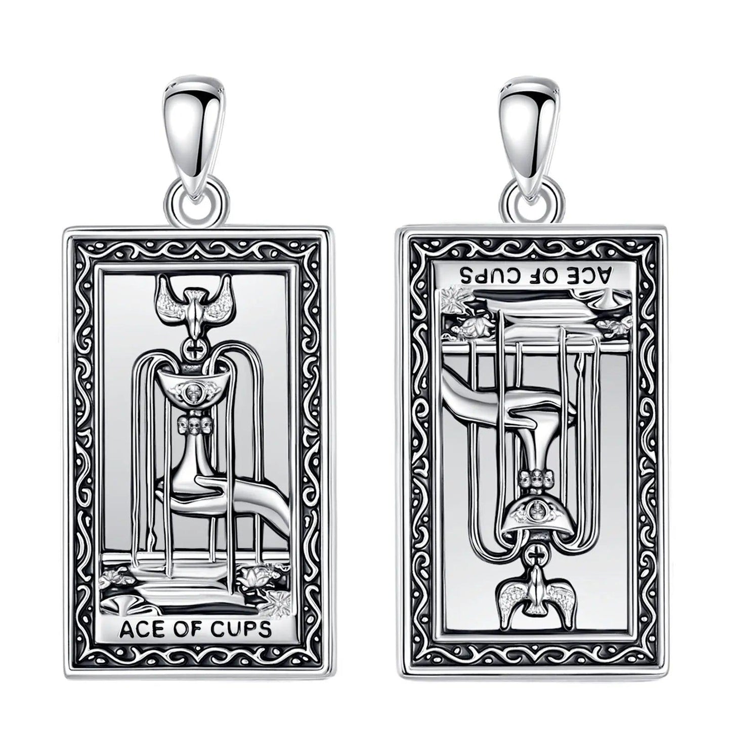 Ace of Cups Tarot Cards Necklace Major Arcana Divination Pendant Witch Jewelry-MoonChildWorld