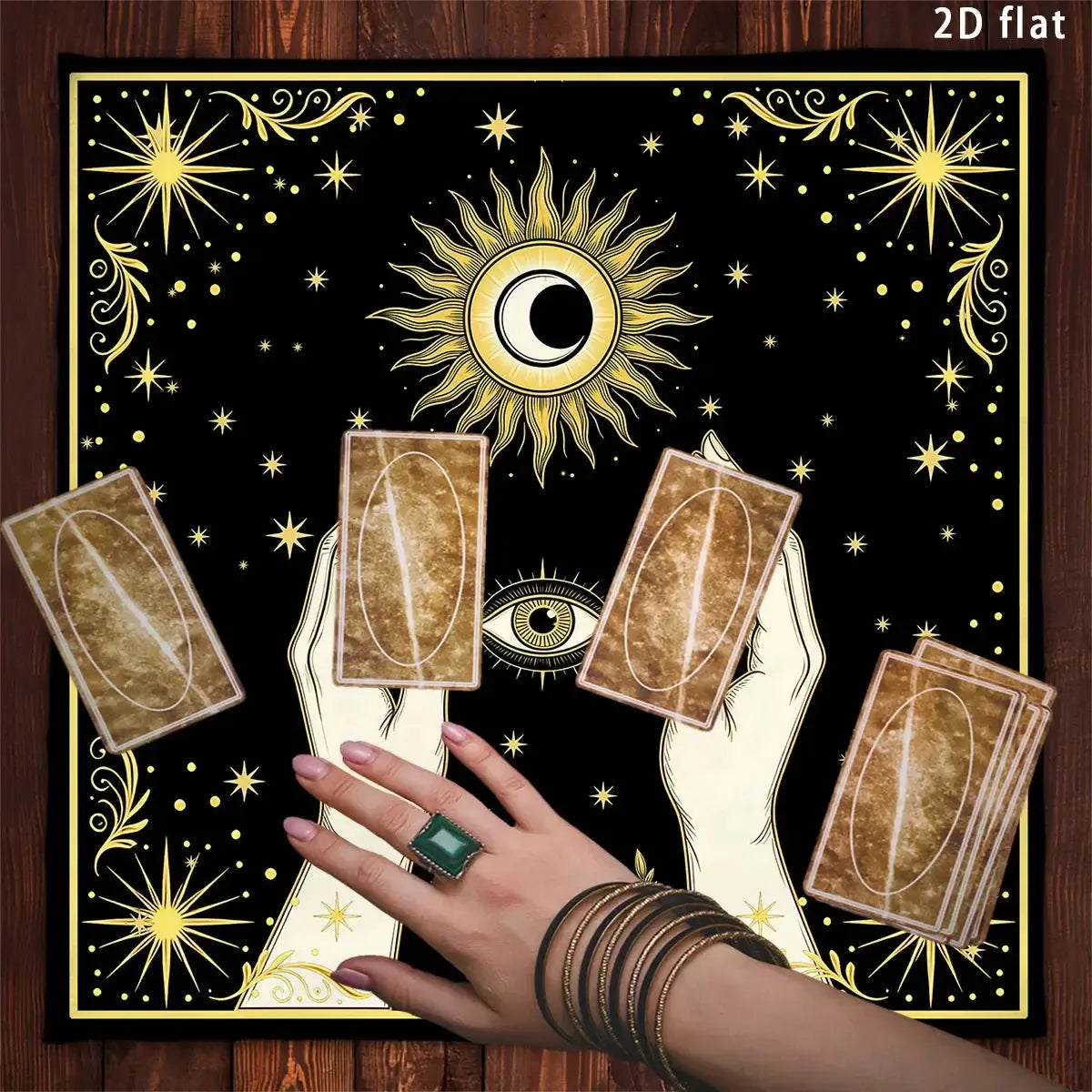 All-Seeing Eye Sun Moon Altar Cloth for Witchcraft-MoonChildWorld