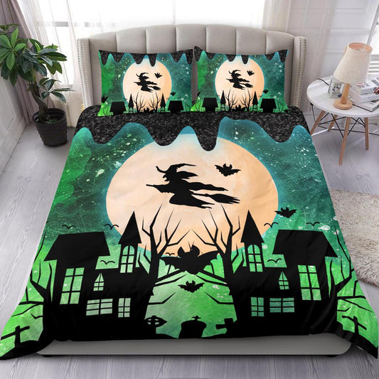 Flying Witch Halloween Bedding Set