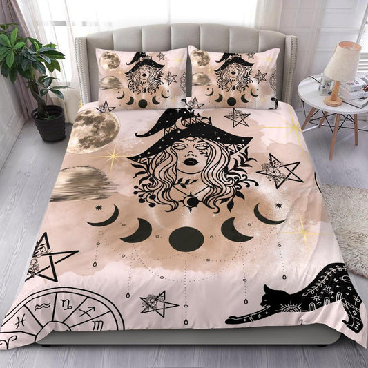 Moon phases Cosmic witch Bedding Set
