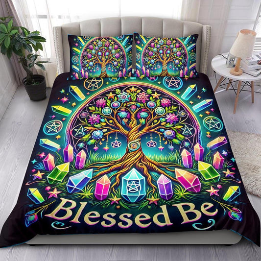 Pagan Celtic Tree of life Bedding Set Spirit Tree Wicca Home Decor-MoonChildWorld