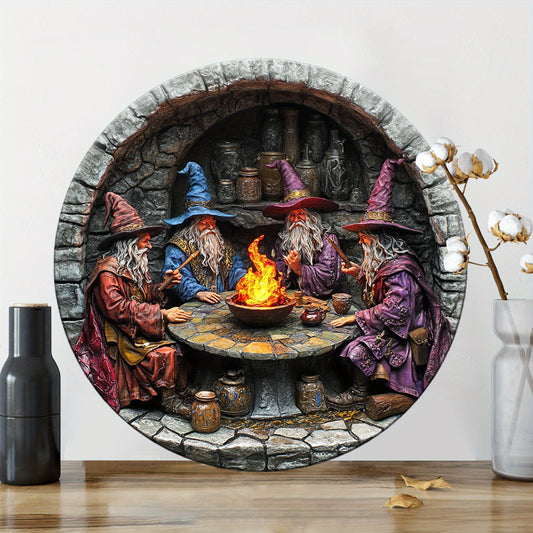 Autumn Witches Metal Sign Wizard Samhain Halloween Decor-MoonChildWorld