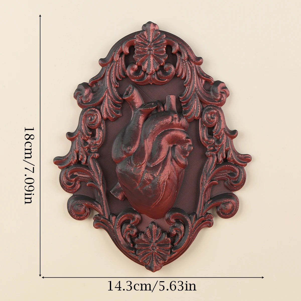 Anatomical heart wall plaque – dark style wall decor display