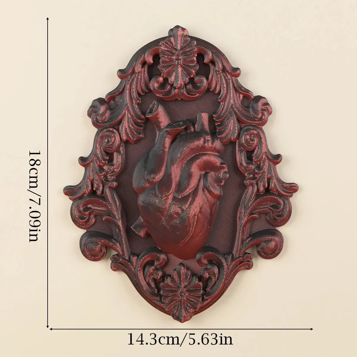 Anatomical heart wall plaque – dark style wall decor display