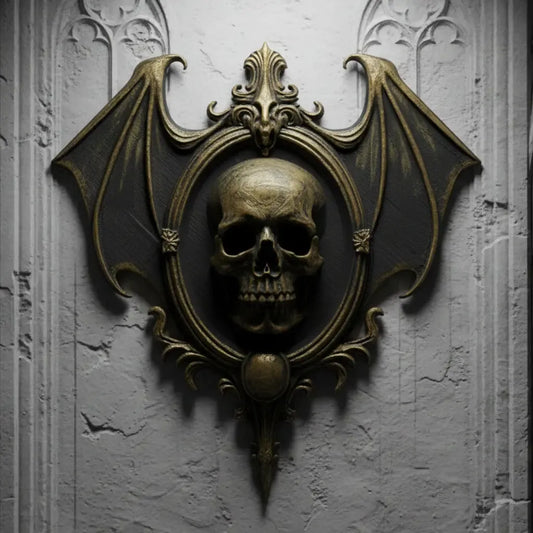 Winged skull wall art – baroque carved detail