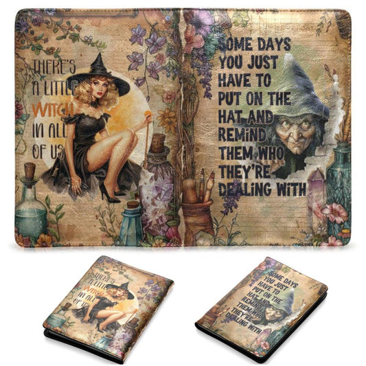 Vintage Witch Halloween Leather Notebook A5-MoonChildWorld