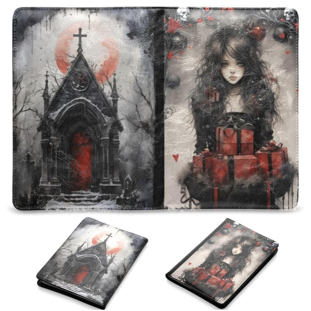 Dark Witch Christmas Gothic Leather Notebook A5-MoonChildWorld