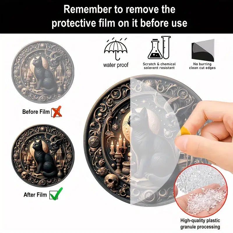 Black Cat Gothic Suncatcher Witchy Acrylic Sign-MoonChildWorld