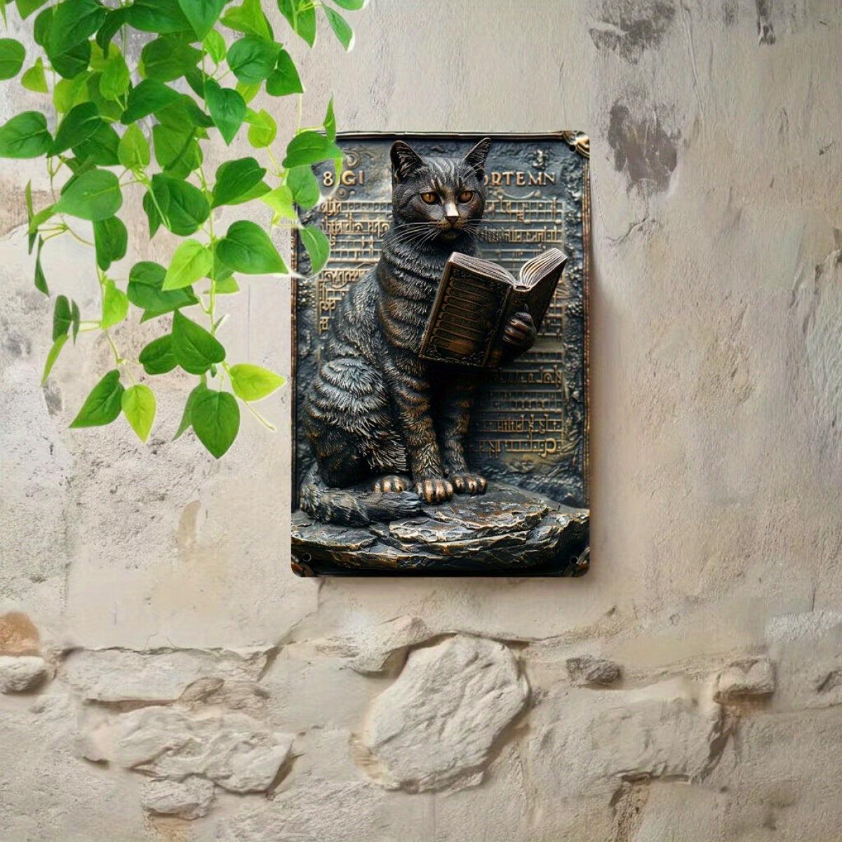 Black Cat Metal Tin Sign Witchcraft Wall Art Wicca Wall Decor-MoonChildWorld