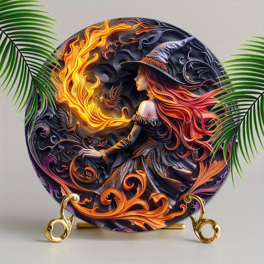 Burning Witch Metal Sign Spooky Home Decor-MoonChildWorld