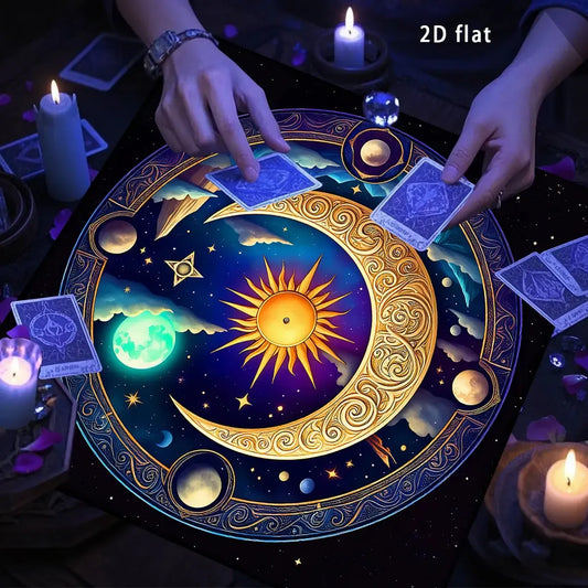 Celestial Sun Moon Mandala Tarot Altar Cloth-MoonChildWorld