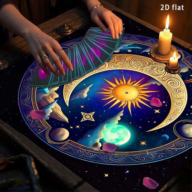 Celestial Sun Moon Mandala Tarot Altar Cloth-MoonChildWorld