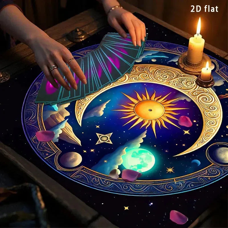 Celestial Sun Moon Mandala Tarot Altar Cloth-MoonChildWorld