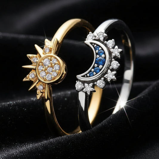 Celestial Sun Moon Ring Set-MoonChildWorld