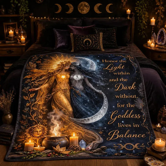 Celestial Sun and Moon Goddess Blanket for Wiccan and Pagan Yule Home Decor_mockup_1.webp