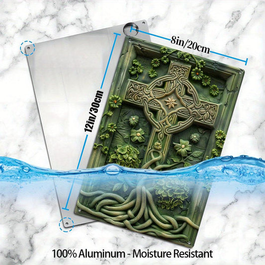 Celtic Cross Metal Sign Pagan Decor-MoonChildWorld