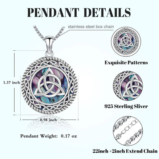 Celtic Knot Necklace 925 Sterling Silver Trinity Knot Necklace Wiccan Irish Amulet Jewelry-MoonChildWorld