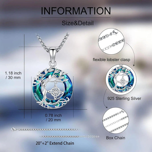 Celtic Knot Tree of Life Necklace 925 Sterling Silver Pagan Jewelry-MoonChildWorld