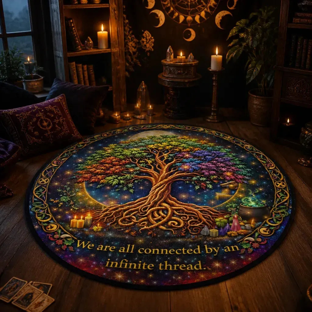 Celtic Knot Tree of Life Round Rug Pagan Tree Carpet Wiccan Home Decor_mockup_1.webp