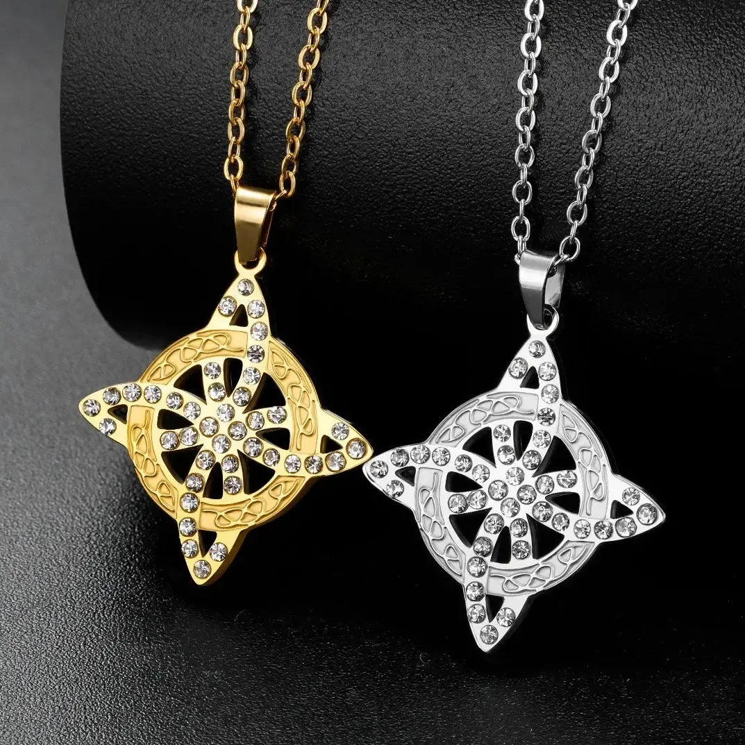 Celtic Knot Witch Necklace - Pagan Protection Amulet with Zircon Accent-MoonChildWorld