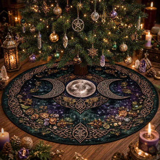 Celtic Moon Yule Tree Skirt – Pagan Witchy Gothic Decor_mockup_1.webp