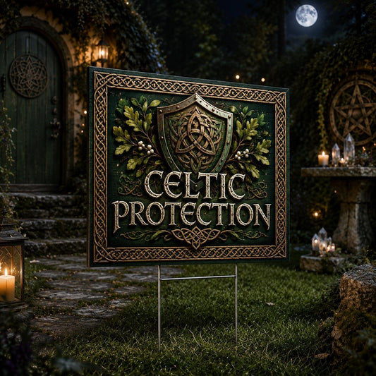 Celtic Protection Celtic Knot Shield Wicca Yard Sign - garden display