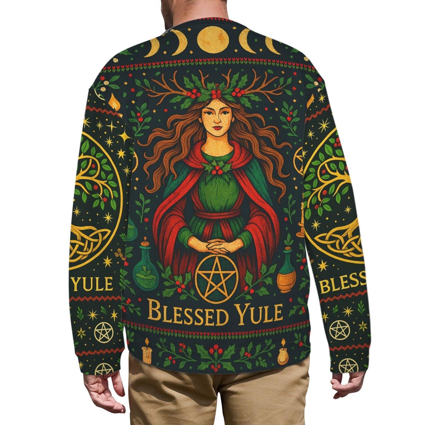 Celtic Tree of Life Pagan Yule Sweatshirt Yule Goddess Wicca Christmas Sweater-MoonChildWorld