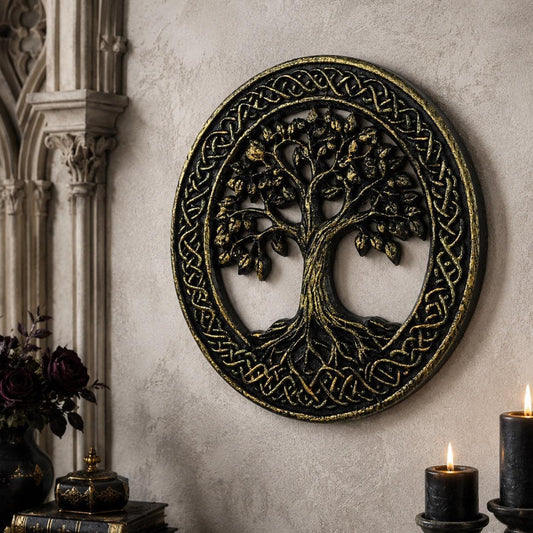 Celtic tree of life wall decor – Norse Viking knotwork hollow wall hanging, front view