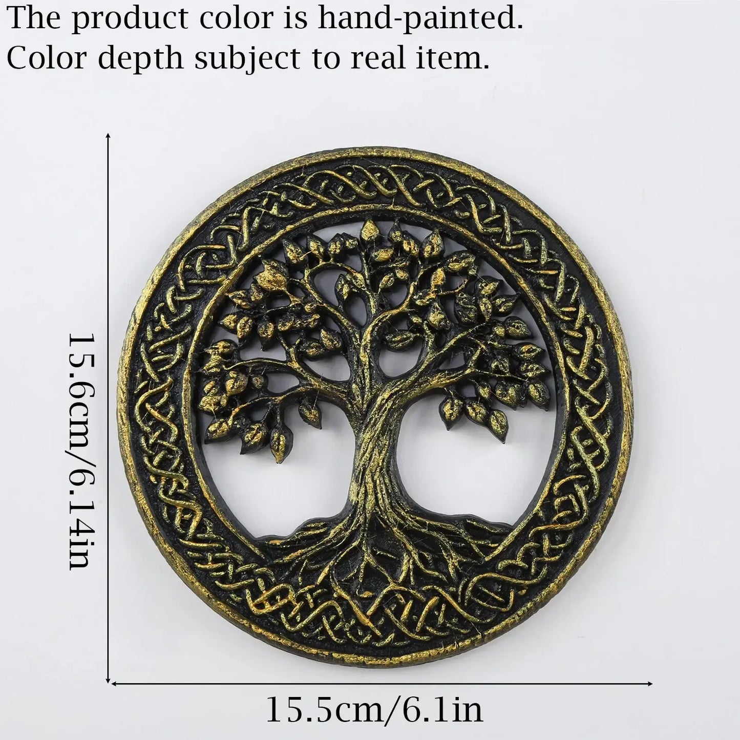 Viking knotwork tree plaque – witchy pagan wall hanging styled