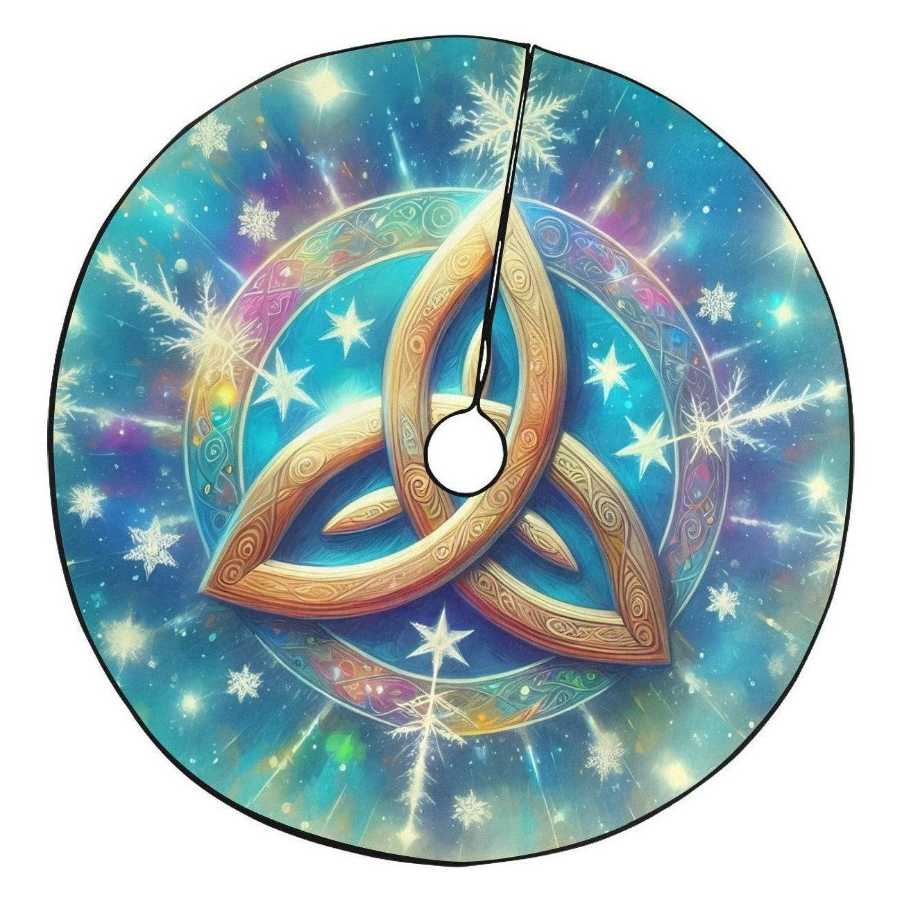 Celtic Triquetra Pagan Christmas Tree Skirt for Yule Decorations-MoonChildWorld