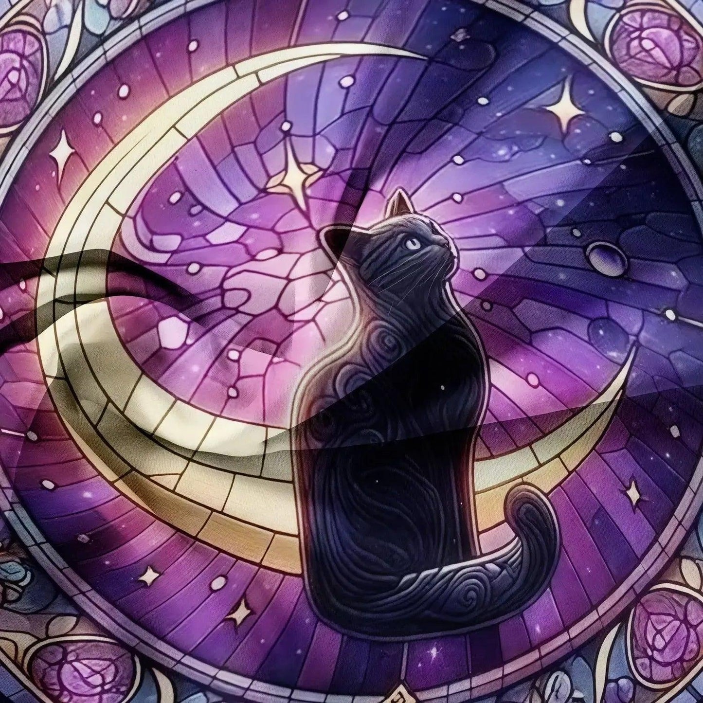 Crescent Moon Black Cat Duvet Cover Set Witchy Bedding Set for Wiccan, Pagan-MoonChildWorld