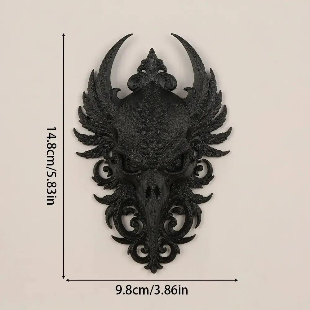 Dark Gothic Raven Skull Carved Wall Decorative Witch Crow Halloween Wall Decor-MoonChildWorld
