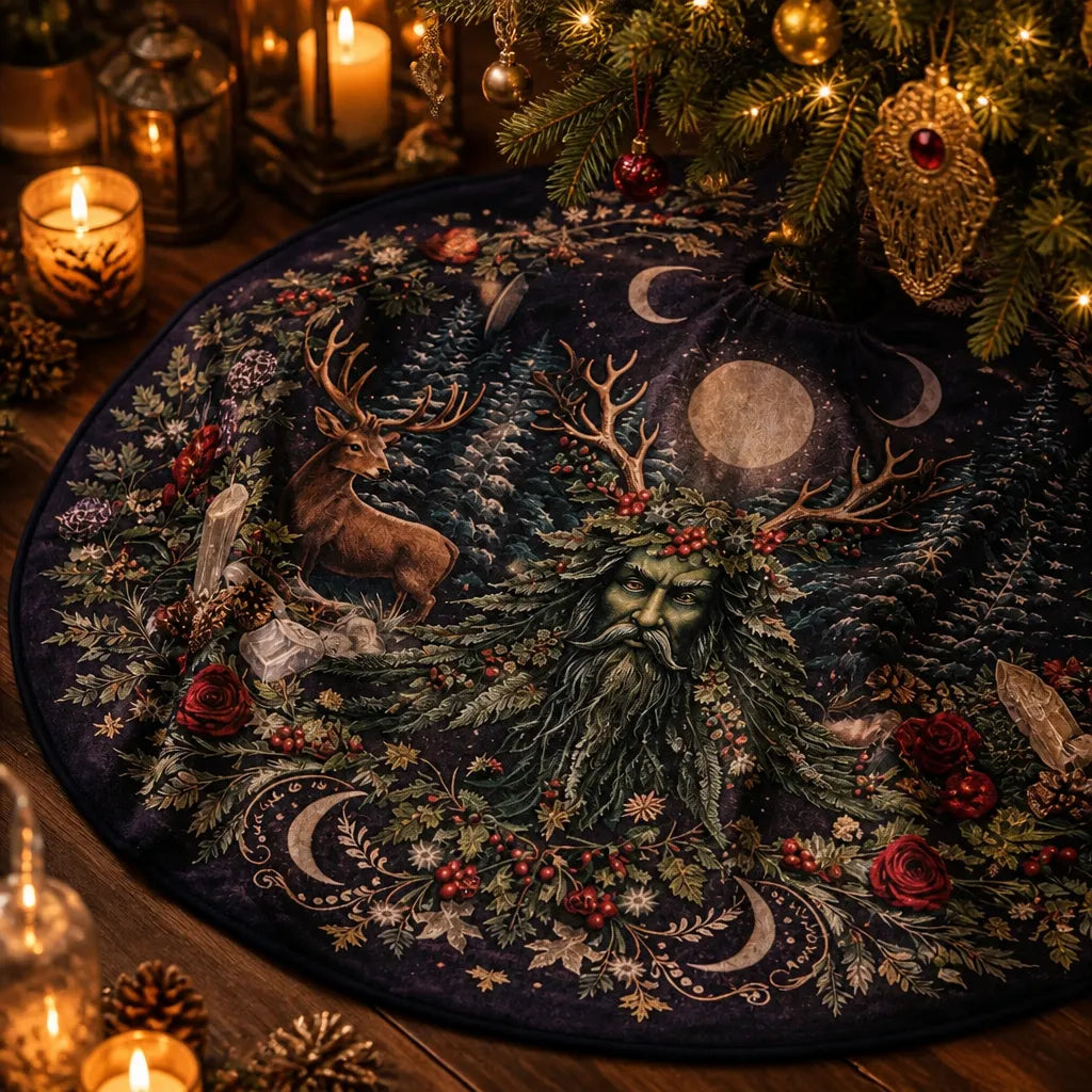 Deer Celestial Yule Tree Skirt – Pagan Witch Gothic Decor_mockup_3.webp