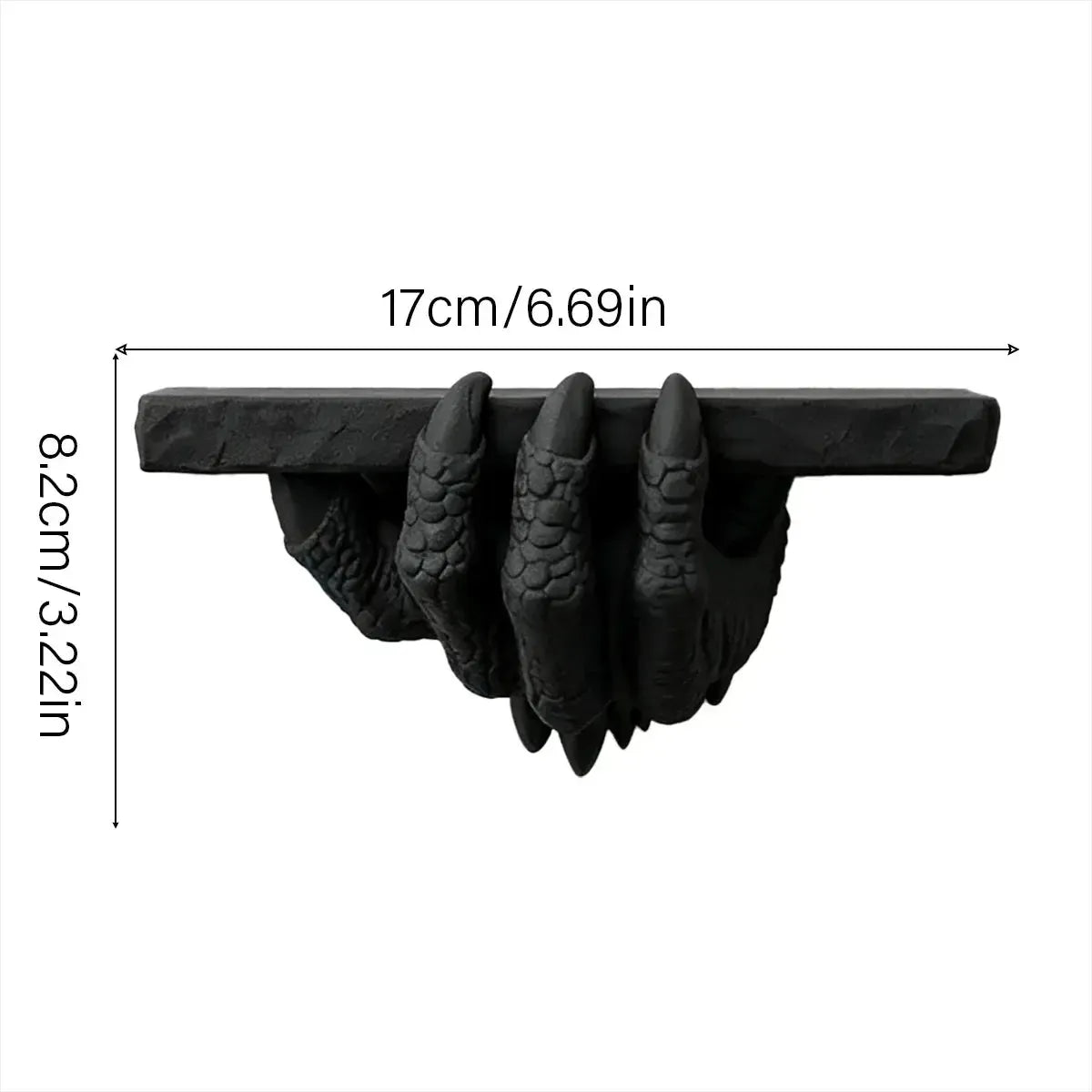 Dragon Claw Wall Shelf Gothic Resin Crystal and Candle Rack-MoonChildWorld